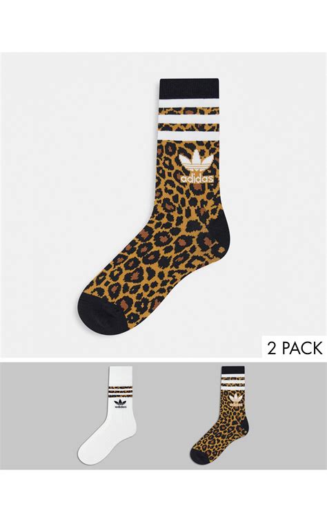 adidas leopard sokken|adidas Originals 2 pack socks in leopard print .